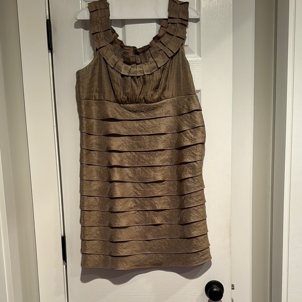 Jessica Howard Brown Ruffled Halter Mini Dress